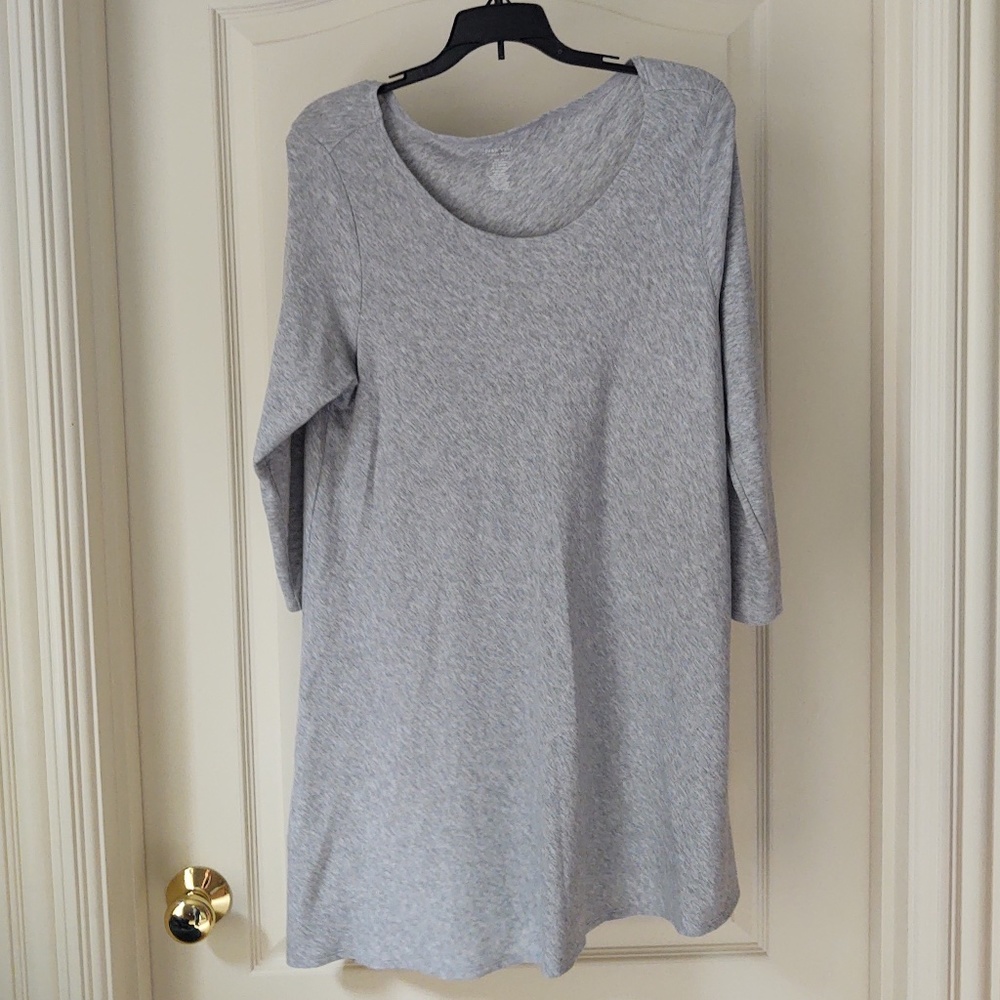 Super Soft Gray Joan Vass Tunic Top 1X